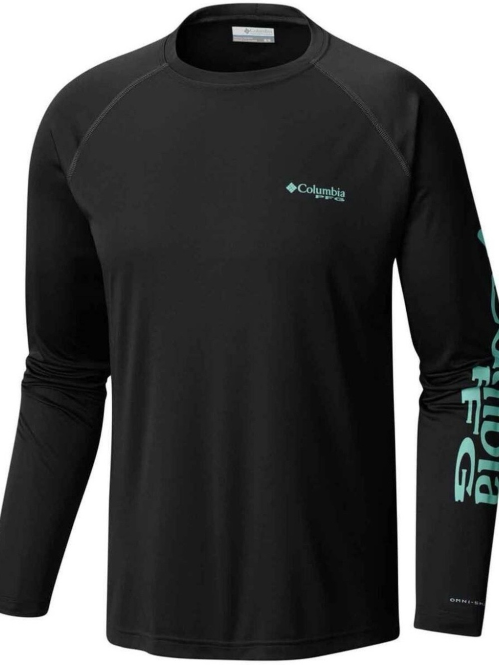 NWT Columbia PFG Men’s L Black Long Sleeve Performance Fishing Shirt Omni-Shade